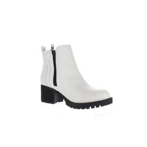 MIA Womens Payson White Ankle Boots Size 8 Medium (B, M)